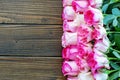 Wooden background with pink roses. Place for text. Concept Happy Royalty Free Stock Photo