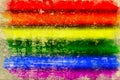 Wooden background with rainbow colors for gay pride in watercolor style