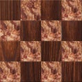 Wooden background, squares in a checkerboard pattern Royalty Free Stock Photo