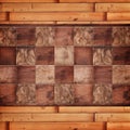 Wooden background, squares in a checkerboard pattern Royalty Free Stock Photo