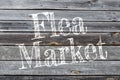 Wooden background with flea market