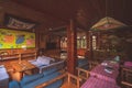 Wooden backpacker hostel interior in China