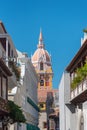 Wooden balcony in colonial building in Cartagena .colombia Royalty Free Stock Photo