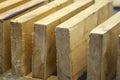 Wooden balks in close up