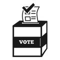 Wooden ballot box icon, simple style