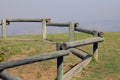 Wooden balustrade fencing on a mountain