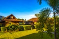 Wooden bamboo cottages huts natural tropical jungle resort Krabi Thailand