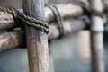 Close up of Wooden bamboo fence