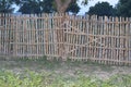 Wooden bamboo fencing for a farm Royalty Free Stock Photo