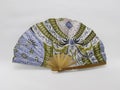 Wooden Bamboo Silk Folding Fan Chinese Japanese Vintage Retro Style Handmade Silk Floral Pattern Hand Fan with a Fabric Sleeve 24 Royalty Free Stock Photo