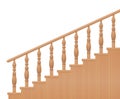 Wooden Banisters Stair Railings Side View Royalty Free Stock Photo