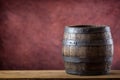 Wooden barel. Old wooden keg. Barel on beer vine whiskey brandy rum or cognac Royalty Free Stock Photo