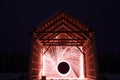Wooden barn, black hole sparks,