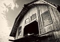 Wooden Barn - Black and White