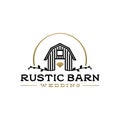 Rustic Barn For Wedding Venue Minimalist Logo Design