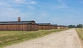 The wooden barracks in concentration camp Auschwitz II - Birkenau. Royalty Free Stock Photo