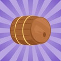 Wooden Barrel of Alcohol Drink Vector Illustration