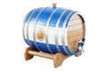 Wooden barrel with Argentinean flag, 3D rendering