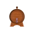 A wooden barrel for beer or wine on a white background. Isolate Royalty Free Stock Photo