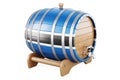 Wooden barrel with Botswanian flag, 3D rendering Royalty Free Stock Photo