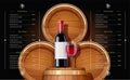 Wooden barrel and bottle. Vessel for keeping wine, beer beverage. Vector illustration.