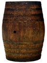 A wooden barrel cutout isolated Royalty Free Stock Photo