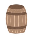 braun wooden barrel in a flat cartoon style