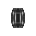 Wooden barrel icon isolated. Alcohol barrel, drink container, wooden keg for beer, whiskey, wine. Flat design