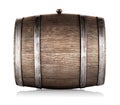 Wooden barrel lying on its side