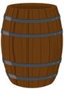 Wooden barrel with metal straps for beer, wiskey or wine vector illustration