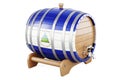 Wooden barrel with Nicaraguan flag, 3D rendering