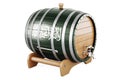 Wooden barrel with Saudi Arabian flag, 3D rendering