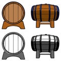 wooden barrel set color front side