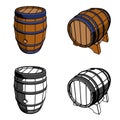 Wooden barrel set color perspective