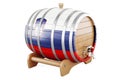 Wooden barrel with Slovenian flag, 3D rendering