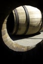 Wooden barrel for stocking wine Royalty Free Stock Photo