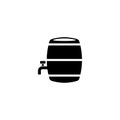 Wooden barrel with a tap flat icon Royalty Free Stock Photo