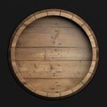 Wooden barrel top view isolated on black background 3d illustration Royalty Free Stock Photo