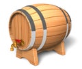 Wooden barrel with valve