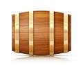 Wooden barrel. Vessel for keeping wine, beer and beverage. Vector illustration.