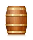 Wooden barrel. Vessel for keeping wine, beer and beverage. Vector illustration.