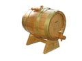 Wooden barrel for wine isolated over white Royalty Free Stock Photo