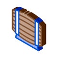 Wooden barrel for wine products isometric icon vector illustration