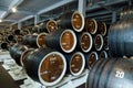 Wooden barrels at cognac factory Royalty Free Stock Photo