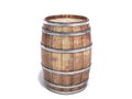 Wooden barrels isolated on white background 3d illustration on white Royalty Free Stock Photo