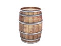 Wooden barrels isolated on white background 3d illustration on white no shadow Royalty Free Stock Photo
