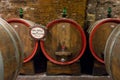 Wooden barrels of Nobile wine, Italy Royalty Free Stock Photo