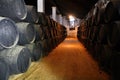 Wooden barrels of sherry