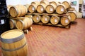 Wooden barrels in a wine cellar in Montalcino