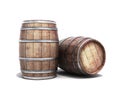 Wooden barrels for wine or wiskey 3d illustration background Royalty Free Stock Photo